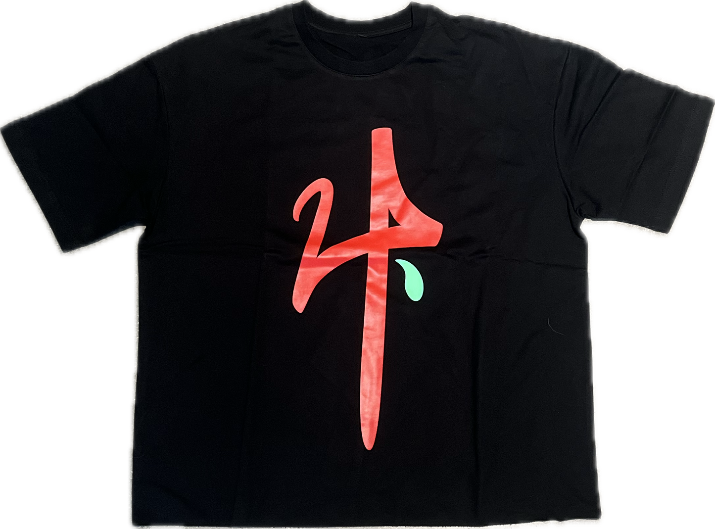 Red&Neon Green 2024 Cropped Tshirts